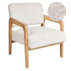 Beliani - HJO - Fauteuil - Wit - Bouclé