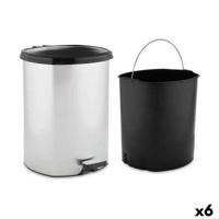 Pedaalemmer Berilo Zilverkleurig Plastic 11 L (6 Stuks)