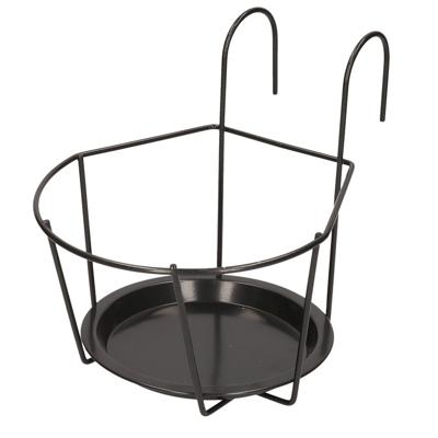 Bloempot - 3x - metaal - balkon hanger potten - 18 cm