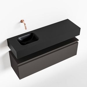 Toiletmeubel Mondiaz Andor | 100 cm | Meubelkleur Dark grey | Lex vrijhangend wastafel Urban Links | Zonder kraangat