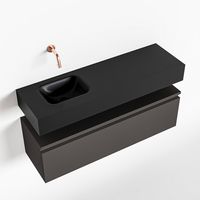 Toiletmeubel Mondiaz Andor | 100 cm | Meubelkleur Dark grey | Lex vrijhangend wastafel Urban Links | Zonder kraangat