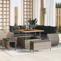 Tuinbankenset 8 pcs Grijs poly rattan