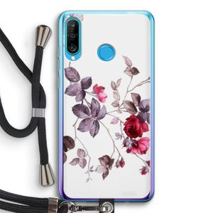 Mooie bloemen: Huawei P30 Lite Transparant Hoesje met koord