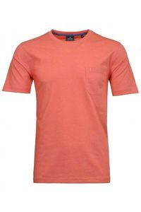 RAGMAN Softknit Regular Fit T-Shirt ronde hals lichtrood, Effen