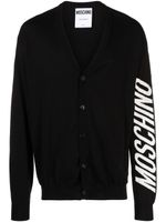 Moschino cardigan zippé à logo en jacquard - Noir