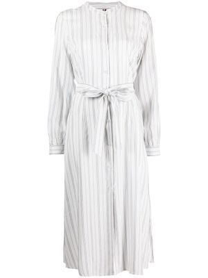 Tommy Hilfiger robe rayée à taille ceinturée - Blanc