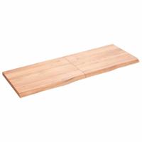 Tafelblad 140x50x(2-4)cm behandeld massief eikenhout lichtbruin