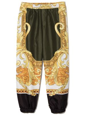 Versace Kids pantalon de jogging à imprimé baroque - Vert