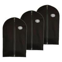 Reis kledinghoes met rits - 3x - zwart - kunststof - 100 x 60 cm - kleding netjes houden - beschermhoes - Kledinghoezen - thumbnail