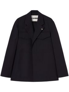 Jil Sander blazer en laine à simple boutonnage - Noir