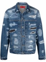 424 veste en jean à effet usé - Bleu