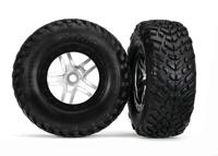 Traxxas - Tires & wheels, glued on SCT Satin chrome wheels TSM S1 comp (TRX-5975X)