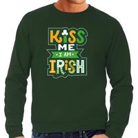 Kiss me im Irish Leprechaun feest sweater/ outfit groen voor heren - St. Patricksday 2XL  -