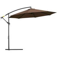 Outsunny afneembare parasol zweefparasol zwengelparasol met handkruk, koffie | Aosom Netherlands