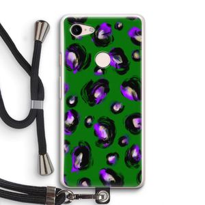 Green Cheetah: Pixel 3 Transparant Hoesje met koord