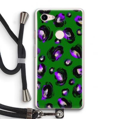 Green Cheetah: Pixel 3 Transparant Hoesje met koord