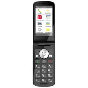 Emporia TOUCHsmart.2 Senioren clamshell telefoon IP54, SOS-knop, Spatwaterdicht, Stofvrij Zwart