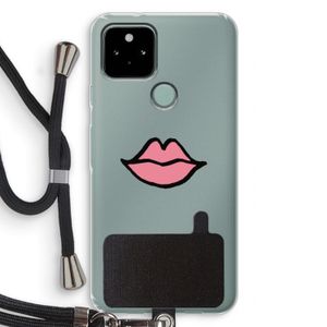 Kusje: Pixel 5 Transparant Hoesje met koord