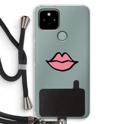 Kusje: Pixel 5 Transparant Hoesje met koord