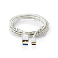 Nedis CCTB61600AL20 USB-kabel 2 m USB 3.2 Gen 1 (3.1 Gen 1) USB A USB C Aluminium - thumbnail