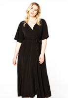 Yoek Dress cross-over | Zwart | Maat 38/40