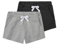 pepperts! Meisjes sweatshorts met hoog katoengehalte  (134/140, Zwart/grijs)