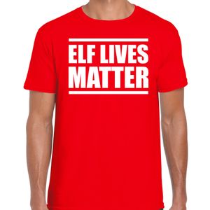 Elf lives matter Kerst t-shirt / Kerst outfit rood voor heren