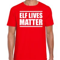 Elf lives matter Kerst t-shirt / Kerst outfit rood voor heren