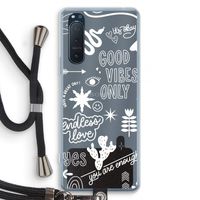 Good vibes: Sony Xperia 5 II Transparant Hoesje met koord