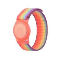 AirTag nylon loop bandje - M/L - Regenboog - thumbnail