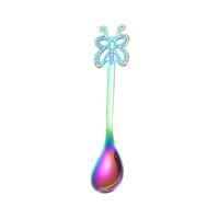 Multicolor RVS Butterfly koffie lepel fruit koud drankje ijs dessert theelepel kleur: regenboog