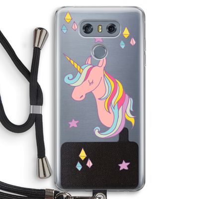 Roze eenhoorn: LG G6 Transparant Hoesje met koord