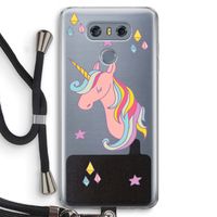 Roze eenhoorn: LG G6 Transparant Hoesje met koord