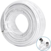 Coax Kabel - Aigi Crito - 25 Meter - Haakse Connectoren - Wit Coax Kabel - Aigi Crito - 25 Meter - Haakse Connectoren - Wit