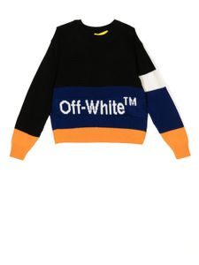 Off-White Kids pull à empiècements en intarsia - Noir