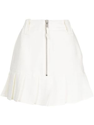 GANNI minijupe à design plissé - Blanc