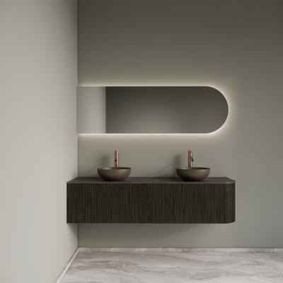 Badkamermeubelset Gliss Design Alluro 160 cm Links Charcoal