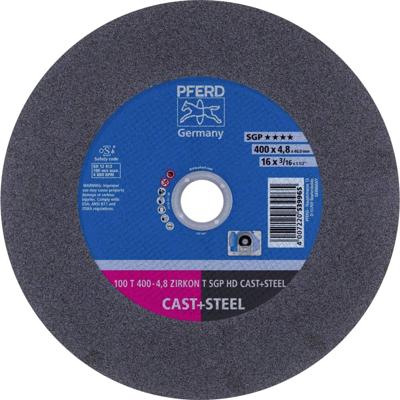 PFERD TOOLS 100 T 400-4,8 ZIRKON T SGP HD CAST+STEEL/40,0 66323235 Doorslijpschijf recht 400 mm 10 stuk(s) Getemperd staal, Gietijzer, Staal, Gegoten staal