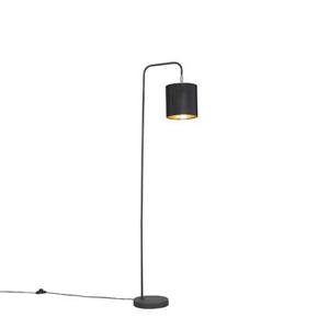 QAZQA Moderne vloerlamp zwart - Lofty