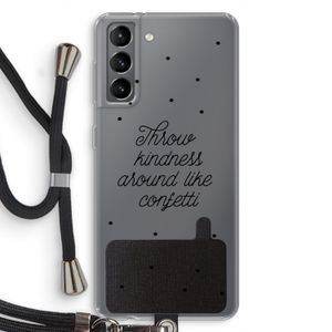Confetti: Samsung Galaxy S21 Transparant Hoesje met koord