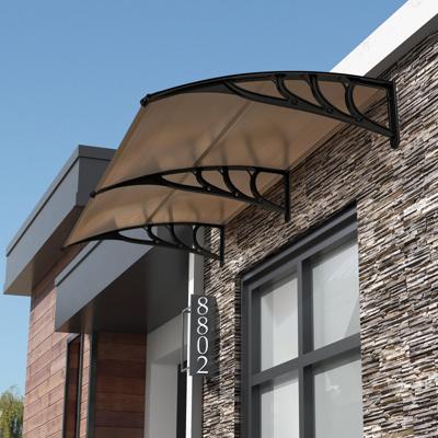 199 x 99 cm Voordak voor de Voordeur Aluminium Overkapping Pultbogen Voordak Voordeurdak Koffie