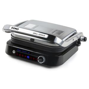 DOMO Genius Contactgrill Elektrisch Anti-aanbaklaag, Met display RVS, Zwart