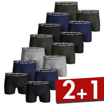 BjÃ¶rn Borg 14 stuks Essential Boxer Shorts Sammy Solid * Actie *