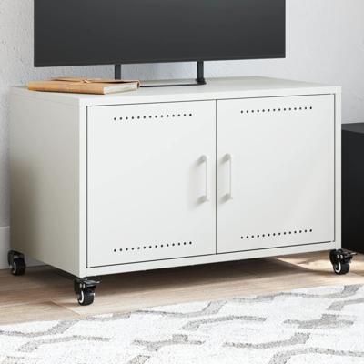 Tv-meubel 68x39x43,5 cm koudgewalst staal wit