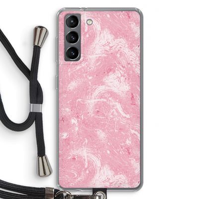 Abstract Painting Pink: Samsung Galaxy S21 Transparant Hoesje met koord