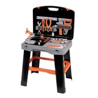 Smoby - Black and Decker -Bricolo Smart Workbench - Gioco d'imitazione - Custodia che si trasforma in banco da lavoro - 33 accessori inclusi - Fa