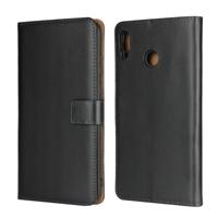 Lederen horizontale Flip holster voor Huawei Honor 8X MAX met magnetische sluiting en beugel en kaartsleuf en portemonnee (zwart)