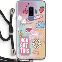 Positivity: Samsung Galaxy S9 Plus Transparant Hoesje met koord