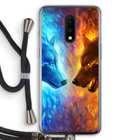 Fire & Ice: OnePlus 7 Transparant Hoesje met koord