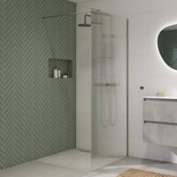 Saqu Modulo inloopdouche incl. antikalk 100x210cm geribbeld glas geborsteld grijs